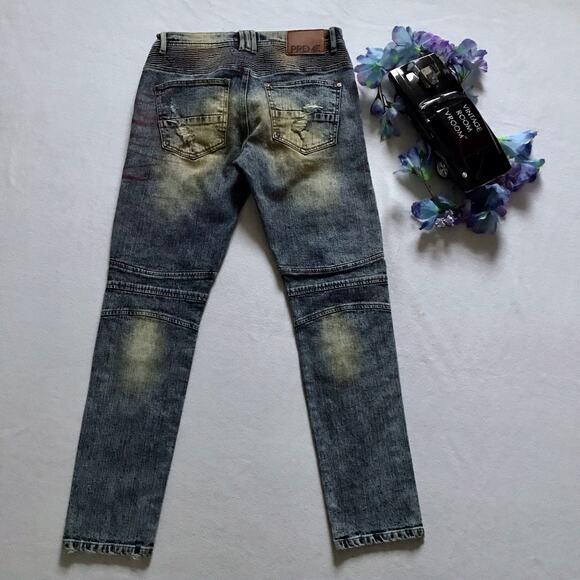 Preme NWOT Medium Wash Distressed Skinny Jeans Men 32 - Picture 6 of 11